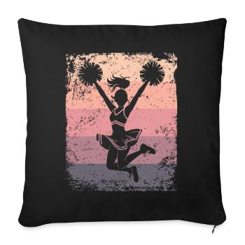 Cheerpom pom girls Mom Cheerleading - Housse de coussin décorative 45 x 45 cm - noir - Devant
