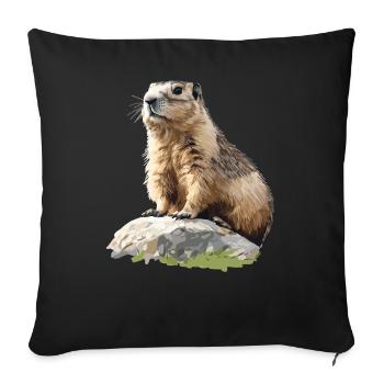 Murmeltiere Murmeltier - Sofakissenbezug 45 x 45 cm - Schwarz - Vorne