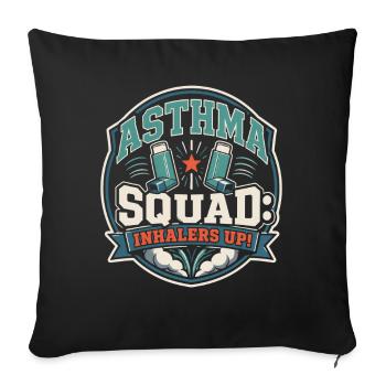 Inhalateurs de l’escouade de l’asthme jusqu’aux asthmatiques - Housse de coussin décorative 45 x 45 cm - noir - Devant