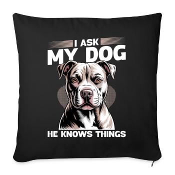 Pitbull Terrier Pittie Dog Breed - Sofakissenbezug 45 x 45 cm - Schwarz - Vorne