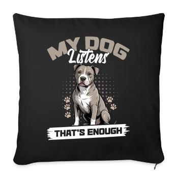 Pitbull Terrier Pittie Dog Breed - Sofakissenbezug 45 x 45 cm - Schwarz - Vorne