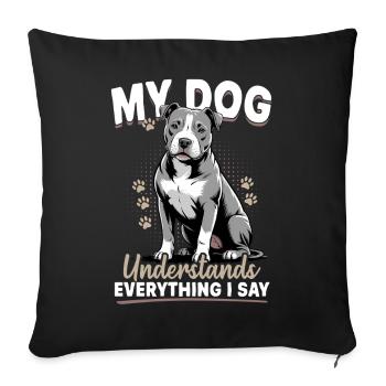 Pitbull Terrier Pittie Dog Breed - Sofakissenbezug 45 x 45 cm - Schwarz - Vorne