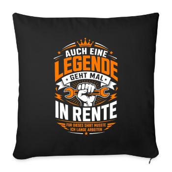 Legende geht in Rente – Werkzeug - Sofakissenbezug 45 x 45 cm - Schwarz - Vorne