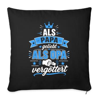 Papa liebt Opa - Familienliebe - Sofakissenbezug 45 x 45 cm - Schwarz - Vorne