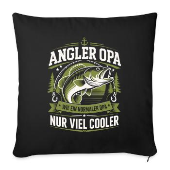 Angler Opa Viel Cooler - Sofakissenbezug 45 x 45 cm - Schwarz - Vorne