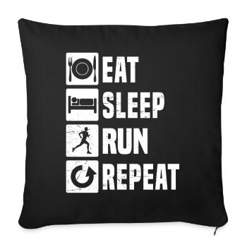Gift idea for a running with running - Sofa pillowcase 17,3'' x 17,3'' (45 x 45 cm) - black - Front
