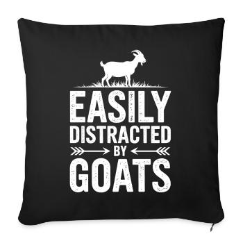 Dictons de chèvre Cadeau drôle de chèvre - Housse de coussin décorative 45 x 45 cm - noir - Devant