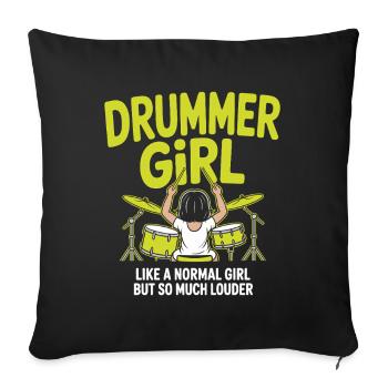 Drummer_Girl_Neu_6 - Sofa pillowcase 17,3'' x 17,3'' (45 x 45 cm) - black - Front