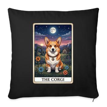 Corgi moonlight in the starry sky - Sofa pillowcase 17,3'' x 17,3'' (45 x 45 cm) - black - Front