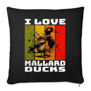 Mallard Duck Stockente - Sofa pillowcase 17,3'' x 17,3'' (45 x 45 cm) - black - Front