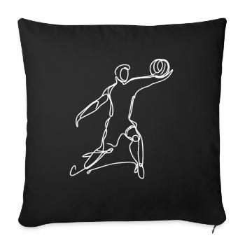 Volleyballspieler Skizze - Sofakissenbezug 45 x 45 cm - Schwarz - Vorne