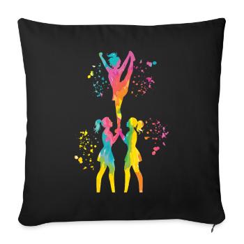 Cheerpom pom girls Mom Cheerleading - Housse de coussin décorative 45 x 45 cm - noir - Devant