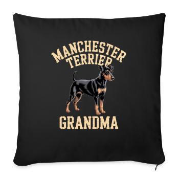 Manchester Terrier Grandma Gift - Sofa pillowcase 17,3'' x 17,3'' (45 x 45 cm) - black - Front