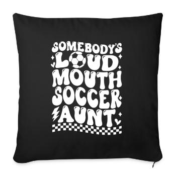 La tante de foot bruyante de quelqu’un - Housse de coussin décorative 45 x 45 cm - noir - Devant