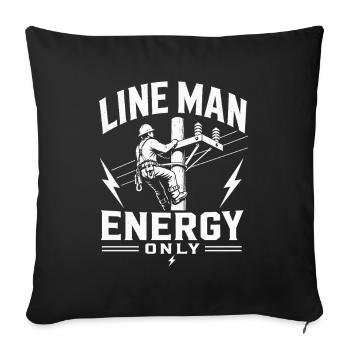 Engineering Engineer Electrician Lineman Design - Sofa pillowcase 17,3'' x 17,3'' (45 x 45 cm) - black - Front