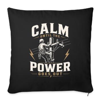 Électricien travaille Motif câble électrique - Housse de coussin décorative 45 x 45 cm - noir - Devant