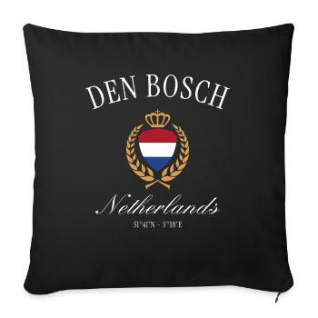 Den Bosh Coat of Arms Crown – Netherlands Souvenir - Sofa pillowcase 17,3'' x 17,3'' (45 x 45 cm) - black - Front