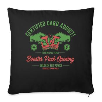 Certified Card Addict Booster Pack Opening Unleash - Sofa pillowcase 17,3'' x 17,3'' (45 x 45 cm) - black - Front