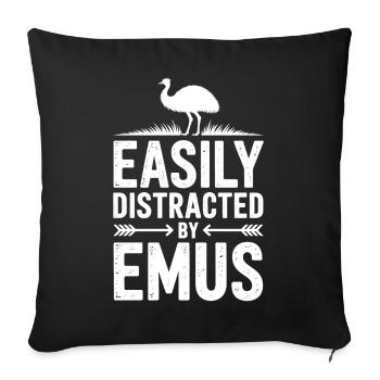 Emu Sayings Emu Funny Emu Gift - Sofa pillowcase 17,3'' x 17,3'' (45 x 45 cm) - black - Front