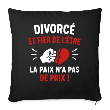 Divorcé et Fier d'Être - Housse de coussin décorative 45 x 45 cm - noir - Devant