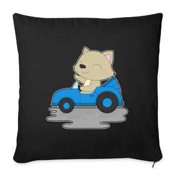 Cat Car - Sofa pillowcase 17,3'' x 17,3'' (45 x 45 cm) - black - Front