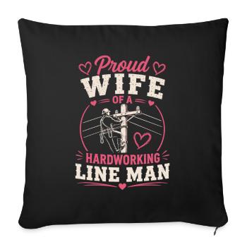 Electricity Worker Wife Electrician Technology - Sofa pillowcase 17,3'' x 17,3'' (45 x 45 cm) - black - Front
