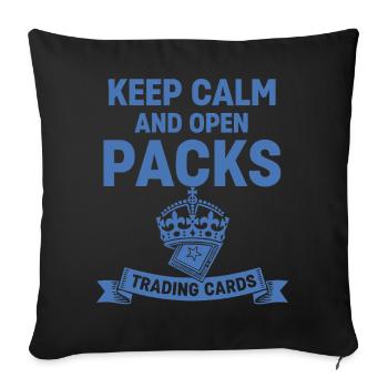 Keep Calm And Open Packs Trading Cards Collector - Sofa pillowcase 17,3'' x 17,3'' (45 x 45 cm) - black - Front