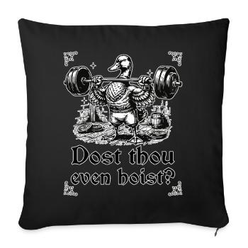 Est-ce que tu tiens même l’entraînement de chevalier médiéval - Housse de coussin décorative 45 x 45 cm - noir - Devant