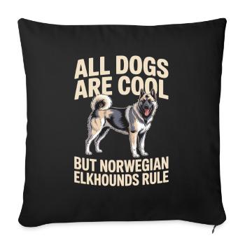 Don norvégien Elkhound norvégien - Housse de coussin décorative 45 x 45 cm - noir - Devant