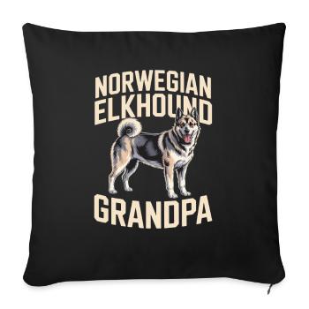 Norwegian Elkhound Grandpa Norwegian Elkhound - Sofa pillowcase 17,3'' x 17,3'' (45 x 45 cm) - black - Front