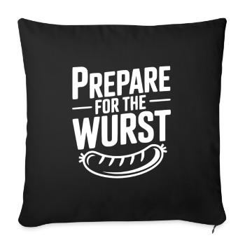 Prepare For The Wurst - Sofa pillowcase 17,3'' x 17,3'' (45 x 45 cm) - black - Front