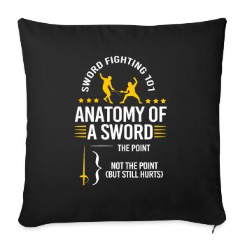 fencing - Sofa pillowcase 17,3'' x 17,3'' (45 x 45 cm) - black - Front