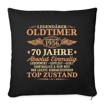 Legendärer Oldtimer 1956 – 70. Geburtstag - Sofakissenbezug 45 x 45 cm - Schwarz - Vorne