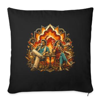 Bollywood - Housse de coussin décorative 45 x 45 cm - noir - Devant