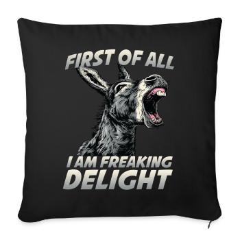 Donkey Humor Donkey Keeper Farm House Donkey - Sofa pillowcase 17,3'' x 17,3'' (45 x 45 cm) - black - Front