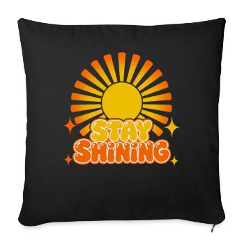 Vibrant Retro Stay Shining the Sunshine - Sofakissenbezug 45 x 45 cm - Schwarz - Vorne
