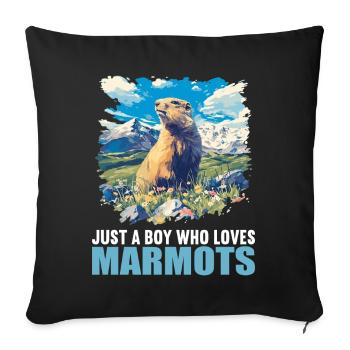 Marmottes Marmotte - Housse de coussin décorative 45 x 45 cm - noir - Devant