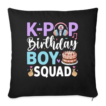 K-Pop Birthday Boy Squad - Sofa pillowcase 17,3'' x 17,3'' (45 x 45 cm) - black - Front