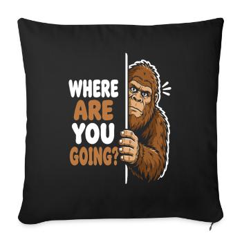 Bigfoot Vue Où vas-tu - Housse de coussin décorative 45 x 45 cm - noir - Devant