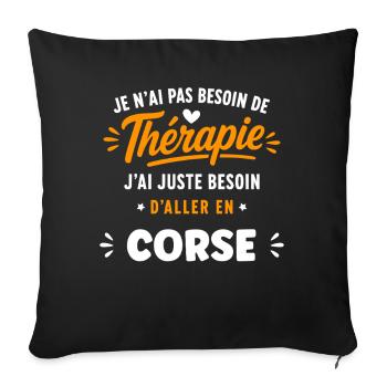 Corse Pas de Thérapie - Housse de coussin décorative 45 x 45 cm - noir - Devant