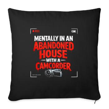 Abandoned House | Found Footage Crime - Sofa pillowcase 17,3'' x 17,3'' (45 x 45 cm) - black - Front