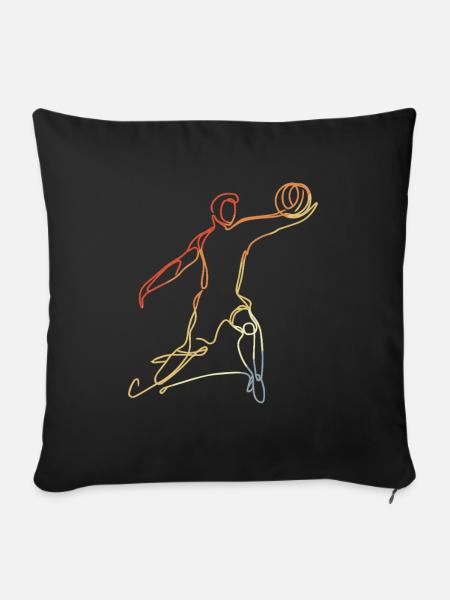 Volleyballer Zeichnung Vintage - Sofakissenbezug 45 x 45 cm - Schwarz