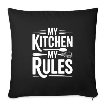 Ma cuisine Mes règles - Housse de coussin décorative 45 x 45 cm - noir - Devant