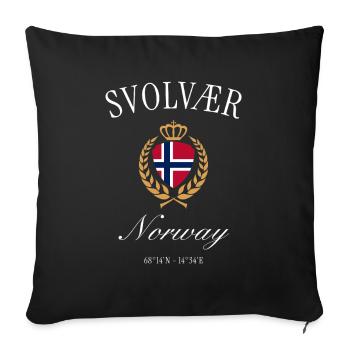 Svolvær Norway Coat of Arms Crown – Travel Souvenir - Sofa pillowcase 17,3'' x 17,3'' (45 x 45 cm) - black - Front