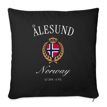 Ålesund Norway Coat of Arms Crown – Travel Souvenir - Sofa pillowcase 17,3'' x 17,3'' (45 x 45 cm) - black - Front
