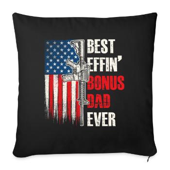 Meilleur de beau-père bonus de tous les temps - Housse de coussin décorative 45 x 45 cm - noir - Devant