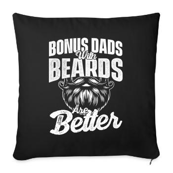 Bonus Papas, Barbes, meilleur beau-père, père - Housse de coussin décorative 45 x 45 cm - noir - Devant
