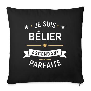 Bélier Ascendant Parfaite - Housse de coussin décorative 45 x 45 cm - noir - Devant