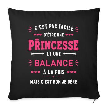 Princesse Balance: Gère Tout avec Flair - Housse de coussin décorative 45 x 45 cm - noir - Devant