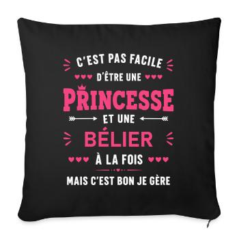 bélier - Housse de coussin décorative 45 x 45 cm - noir - Devant